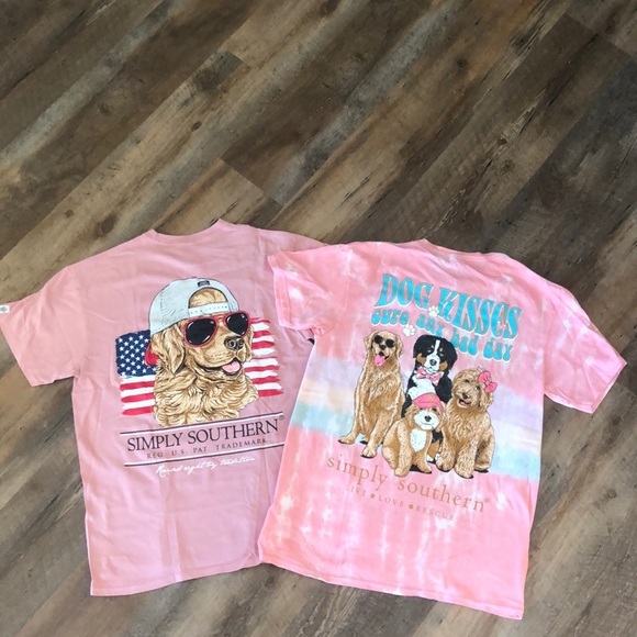 Simply Southern Tops - Simply Southern t-shirt lot size medium Dog themed